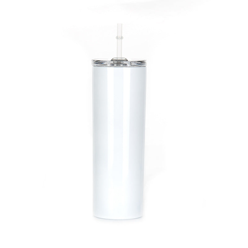 White insulated stainless steel water bottle 16oz