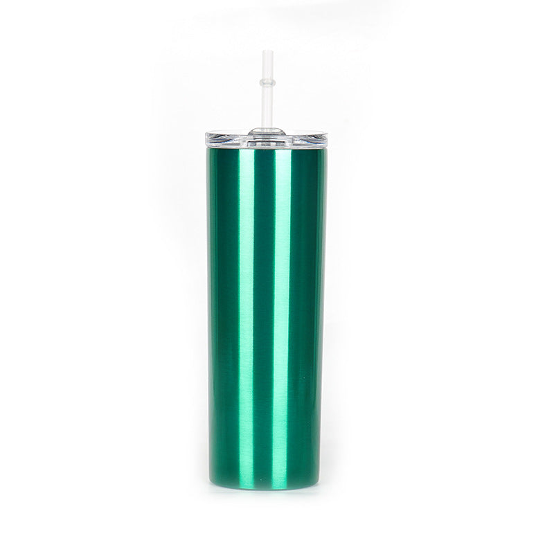 Double-wall vacuum insulated sports water bottle in green